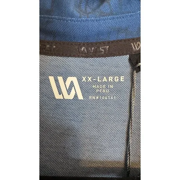 NWT VRST XXL Mens Blue Graphic Polo Golf Shirt Moisture-Wicking & Breathable - Picture 6 of 15